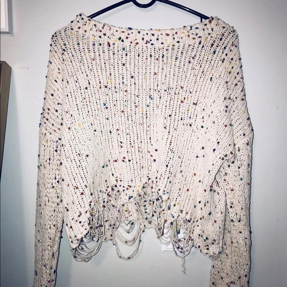 Trendy Distressed Cropped Sweater